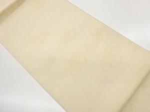 絽花葉に蝶模様織出し袋帯